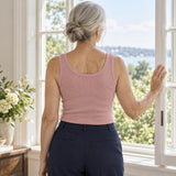 Ribbed Cotton Built-in Bra Tank
