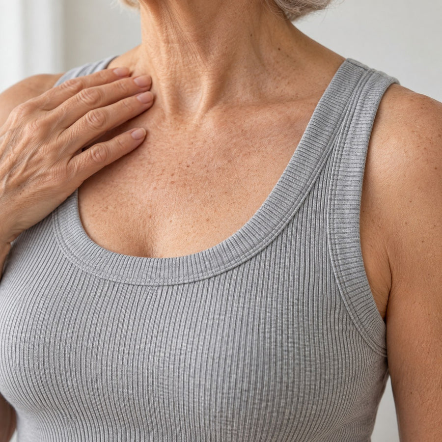 Susie’s Ribbed Cotton Built-in Bra Tank detail
