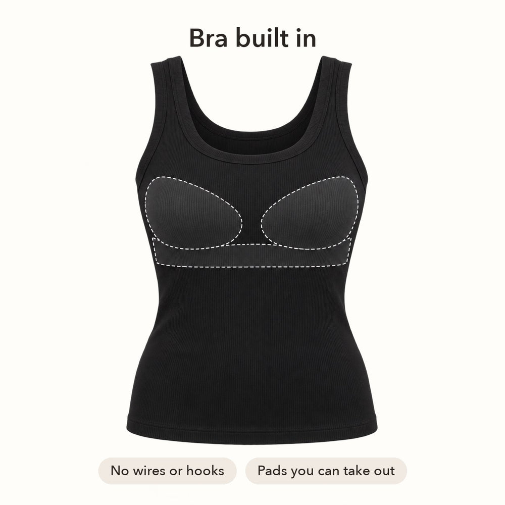 Susie’s Ribbed Cotton Built-in Bra Tank lifestyle