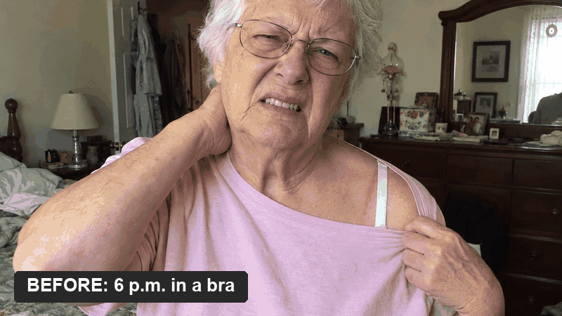 Before and after: 6 p.m. in a bra vs 6 p.m. in the tank
